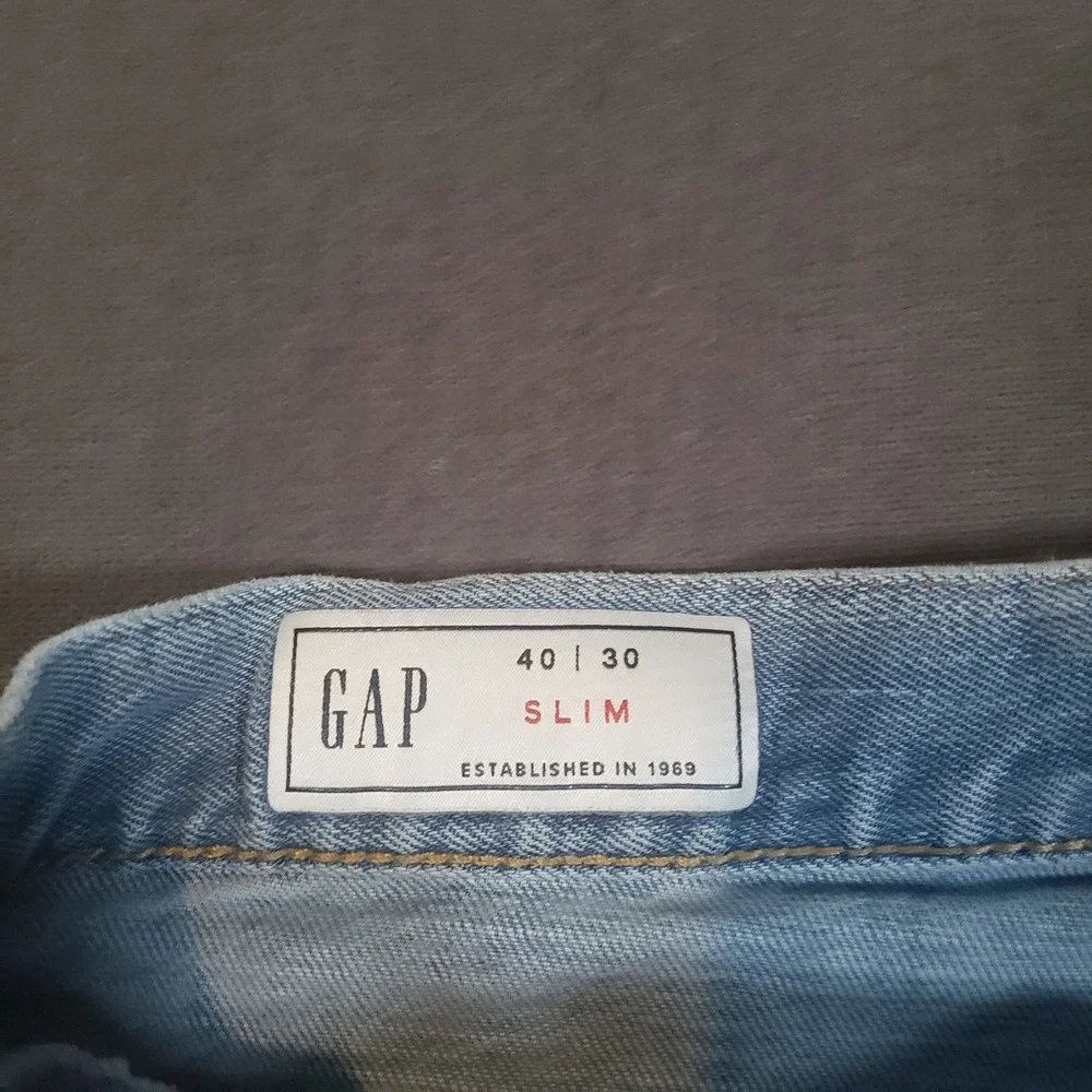 Gap Slim Fit Jeans Mens 40x30 Light Wash Stretch Denim Pants